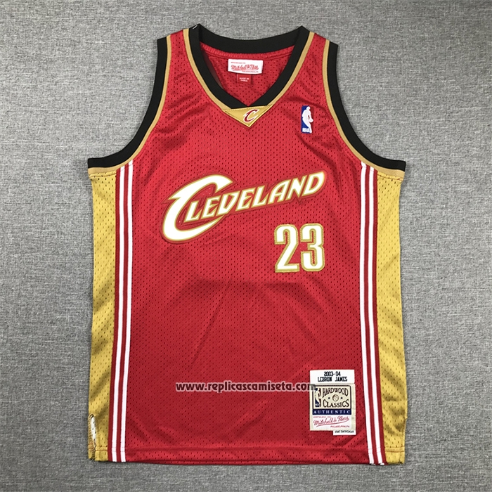 Camiseta Nino Cleveland Cavaliers LeBron James #23 Mitchell & Ness 2003-04 Rojo